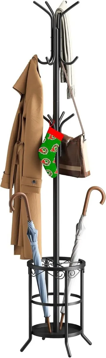 Coat Rack Freestanding with Umbrella Stand 12 - Image 1