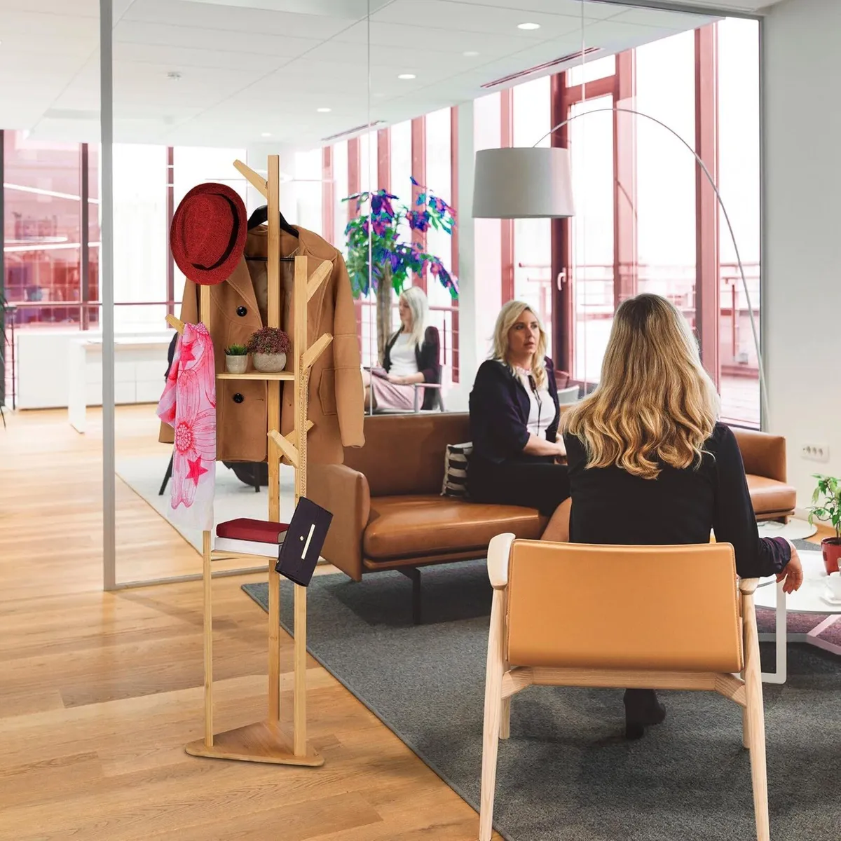 Triangular Coat Stand with 9 Hooks Bamboo 2 - Image 4