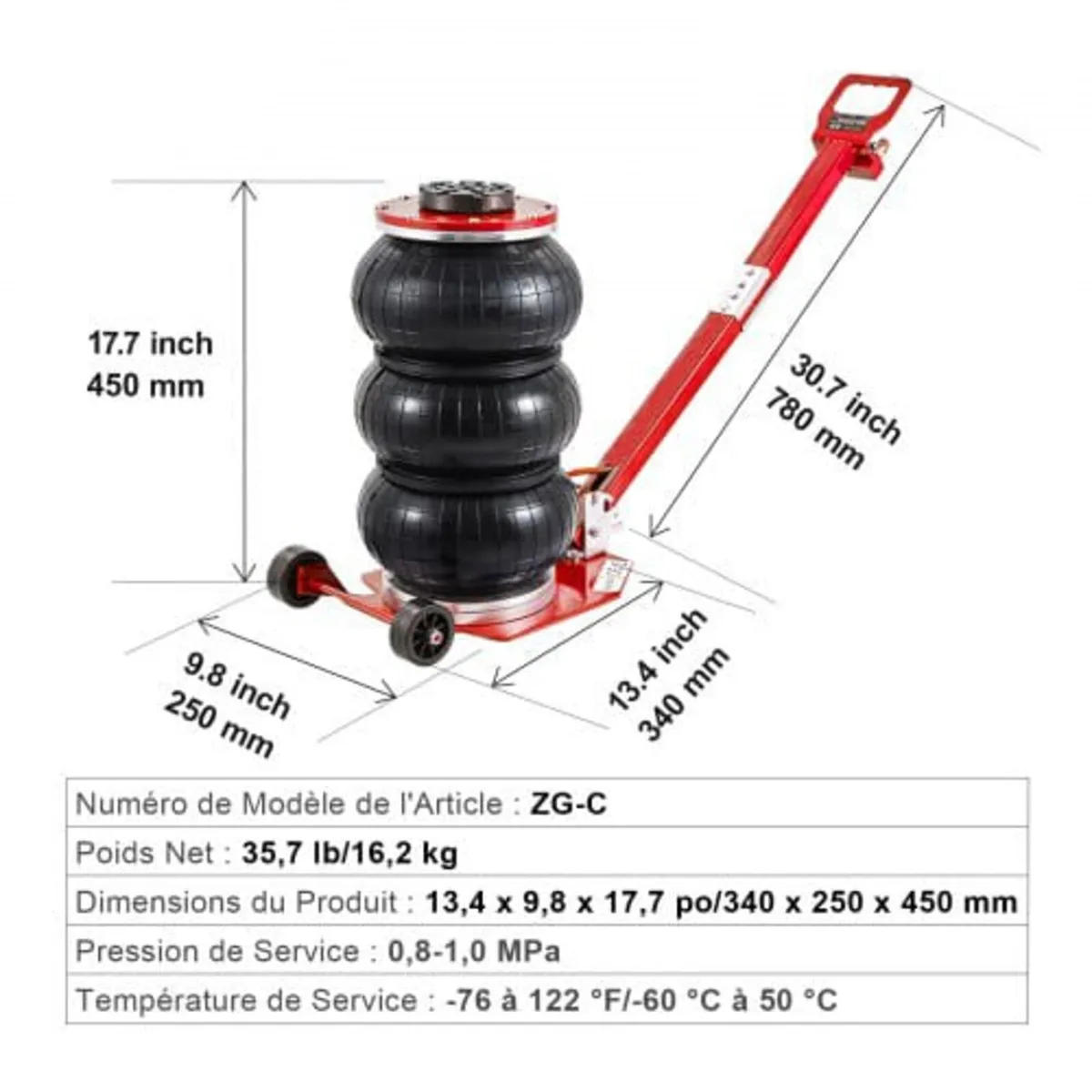 Air Jack, 3 Ton/3000 kg Triple Bag Air Jack, Airba - Image 4