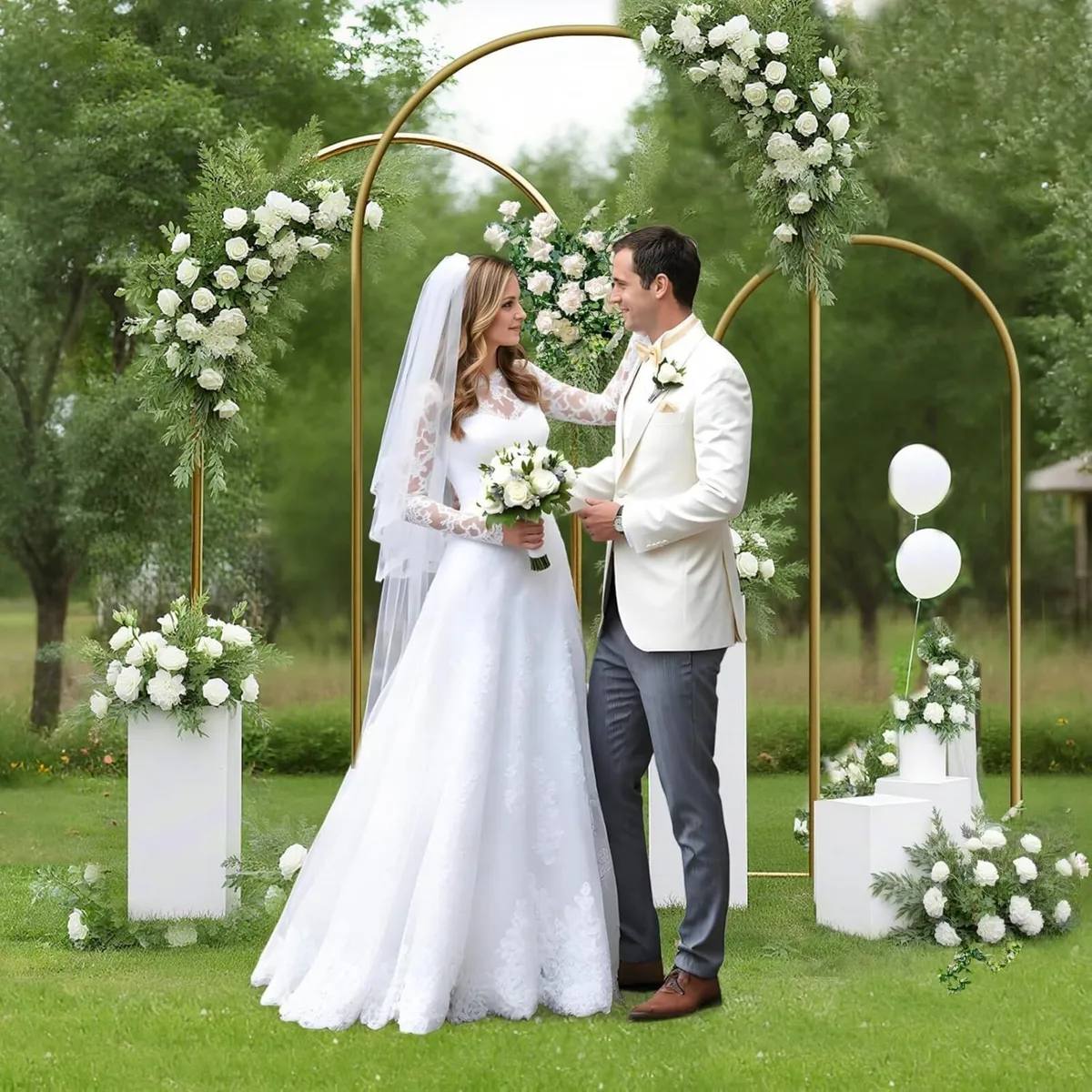 Arch Backdrop Stand Set of 3 1.8m 2m 2.2m Metal - Image 2