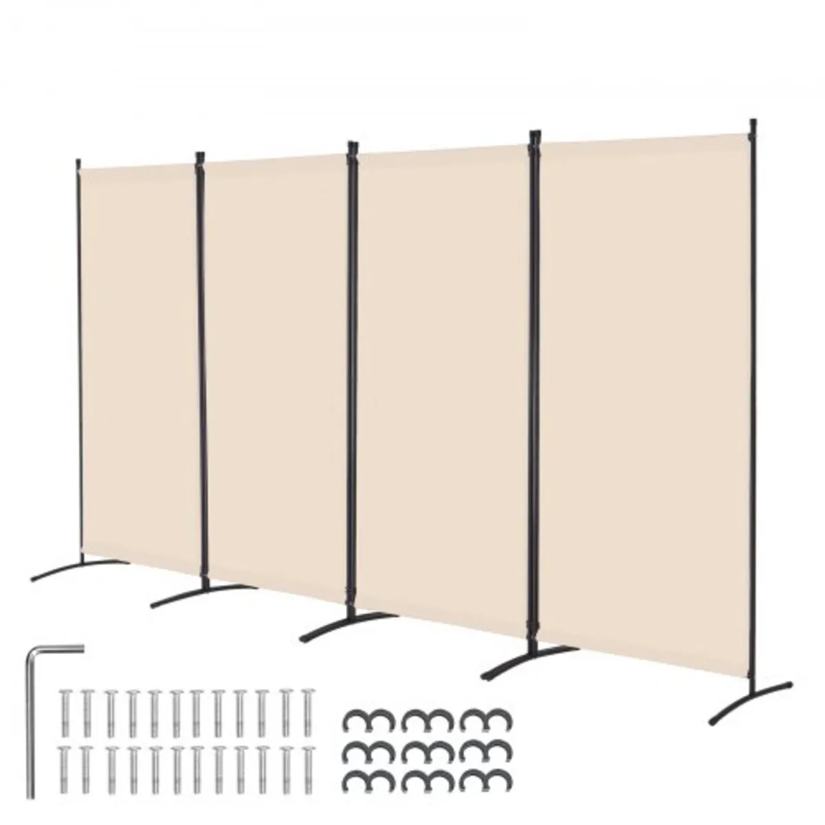 Room Divider, 4 Panels Room Divider, Folding Priva - Image 1