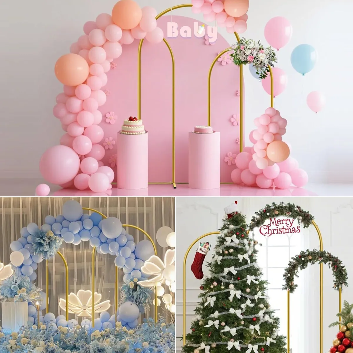 Arch Backdrop Stand Set of 3 1.8m 2m 2.2m Metal - Image 4