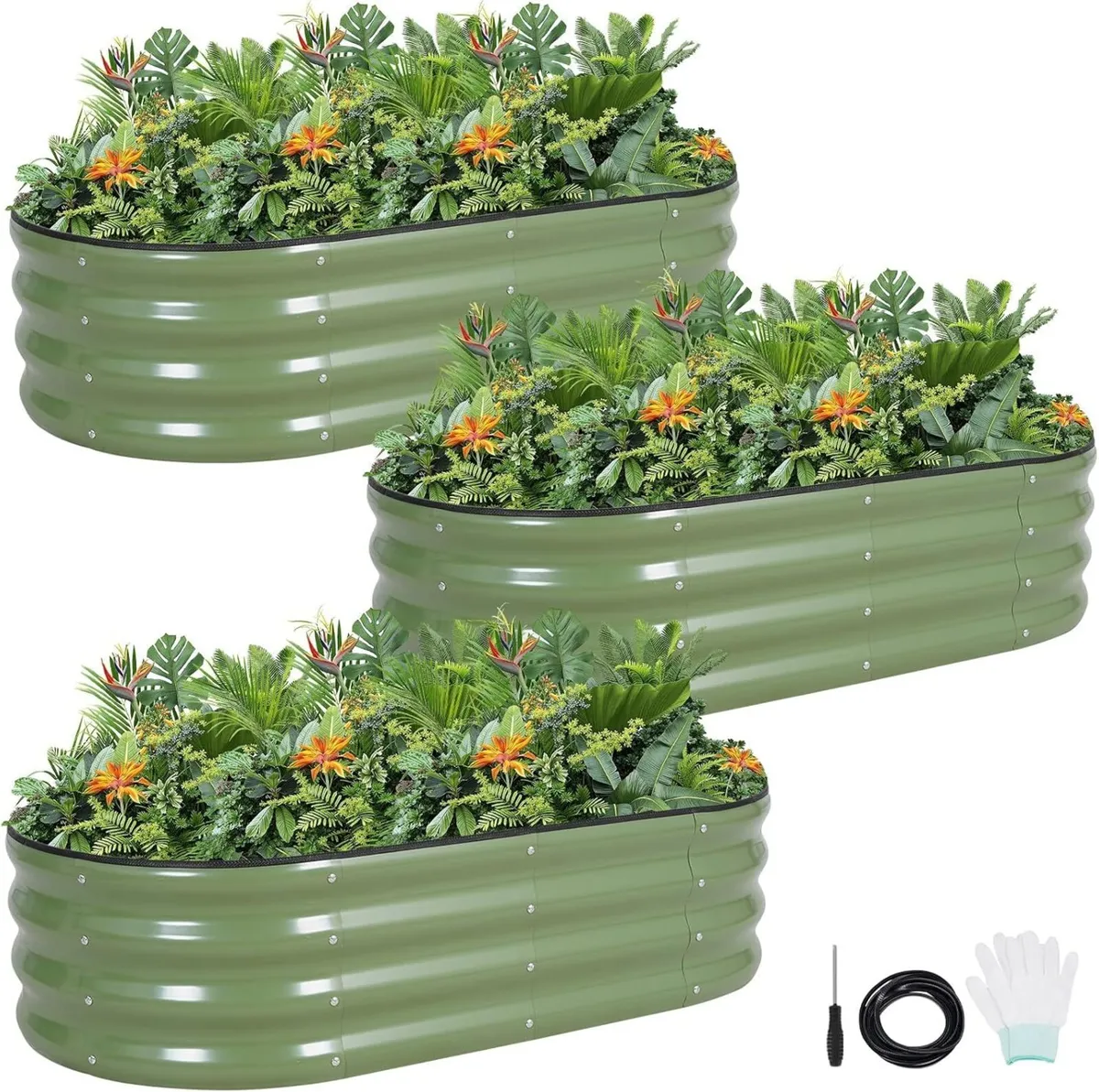 Galvanized Metal Raised Garden Bed Kit - 120x60x30 - Image 1