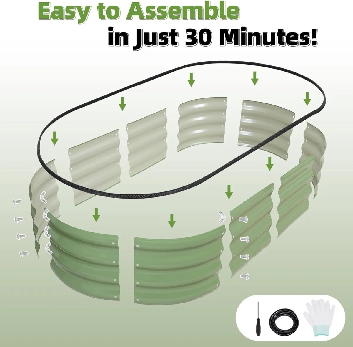 Galvanized Metal Raised Garden Bed Kit - 120x60x30 - Image 4