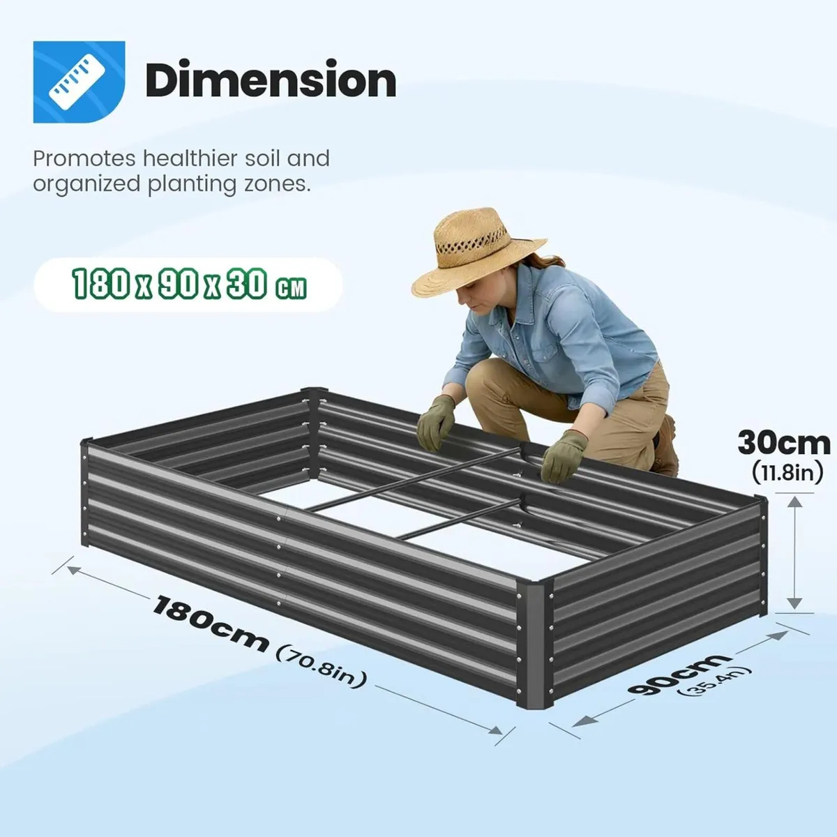 Galvanized Metal Raised Garden Bed Bottomless - Image 3