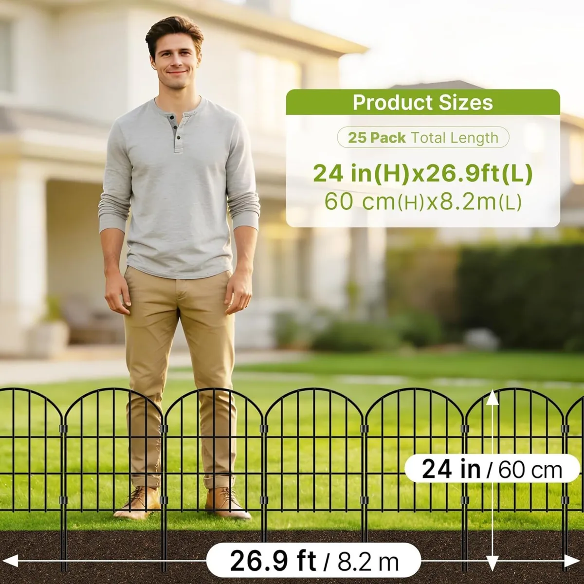 Decorative Garden Fence 61cm H x 33cm W (25 - Image 3