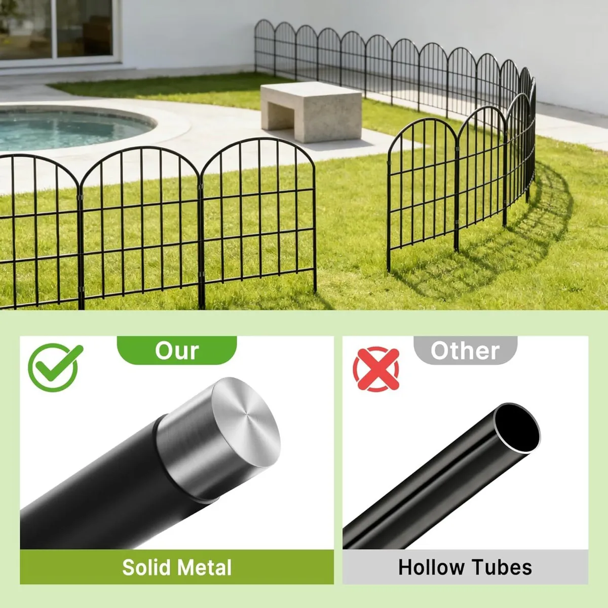 Decorative Garden Fence 61cm H x 33cm W (25 - Image 4