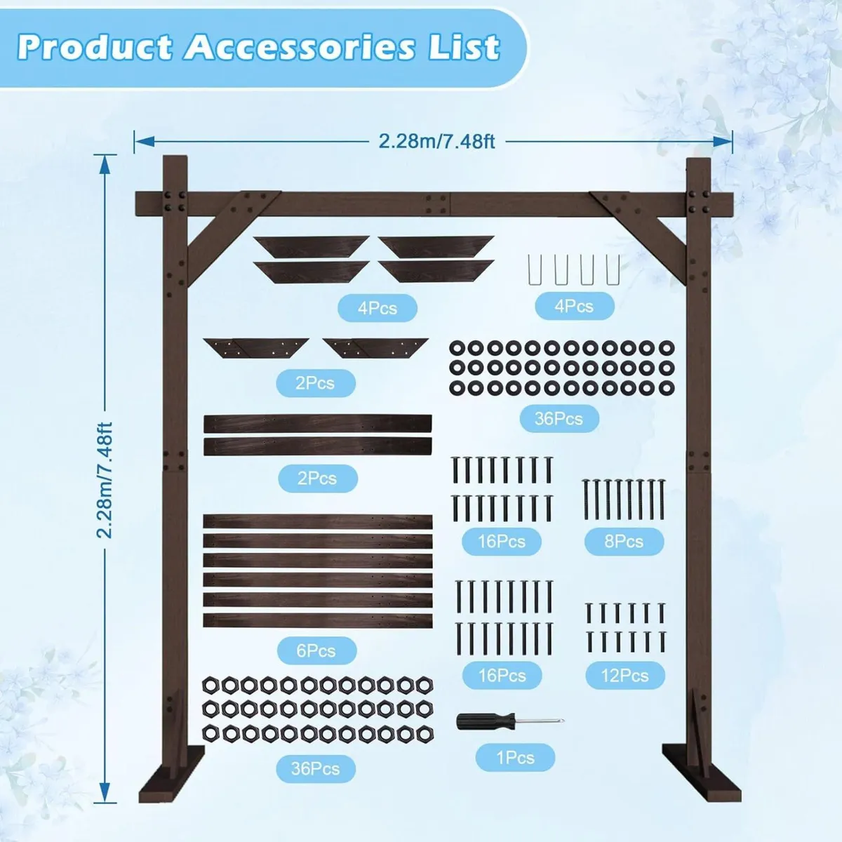 Wedding Arch 2.28x2.28 m Square Wooden Backdrop - Image 3