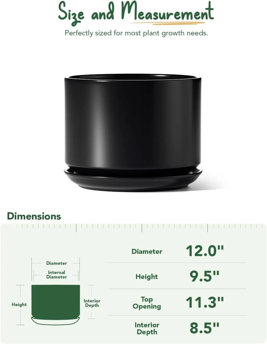 30 cm Plant Pot Large Ceramic Pots for Indoor - Image 4