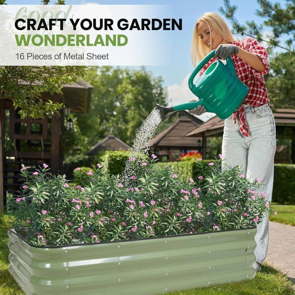 Raised Garden Bed Kit 4-in-1 AdjustableGalvanized - Image 2