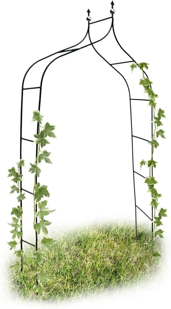 2x Metal Rose Arch Garden Arbour HxWxD: 240 x 140 - Image 1