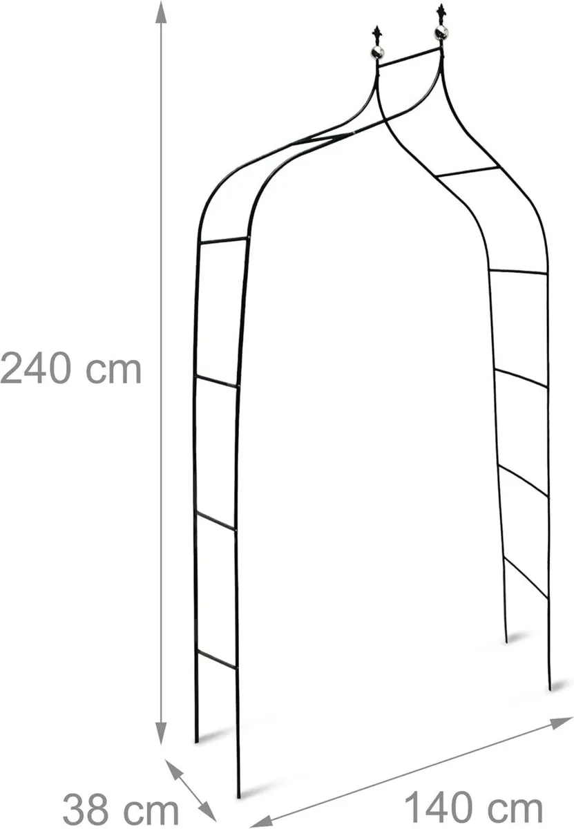 2x Metal Rose Arch Garden Arbour HxWxD: 240 x 140 - Image 3