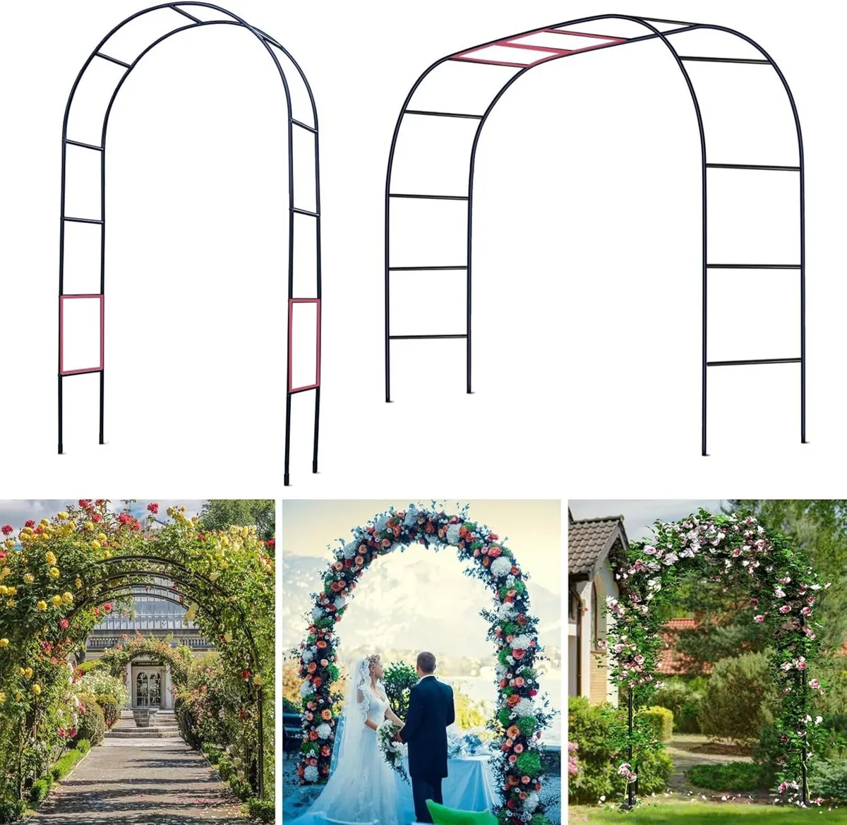 Thickened Tube Garden Arch Trellis - 4.6ft Wide x - Image 1