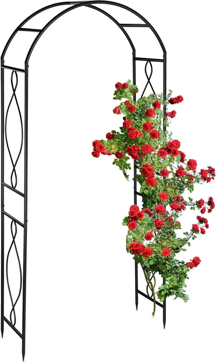 Metal Rose Arch Garden Arbour HxWxD: 230 x 100 40 - Image 1