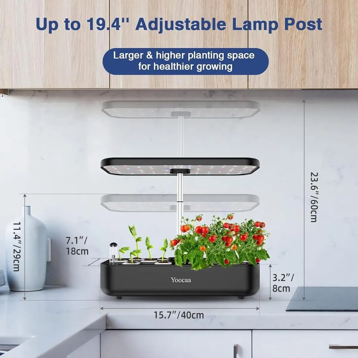 12-Pod Hydroponics Growing System with LED Grow - Image 2