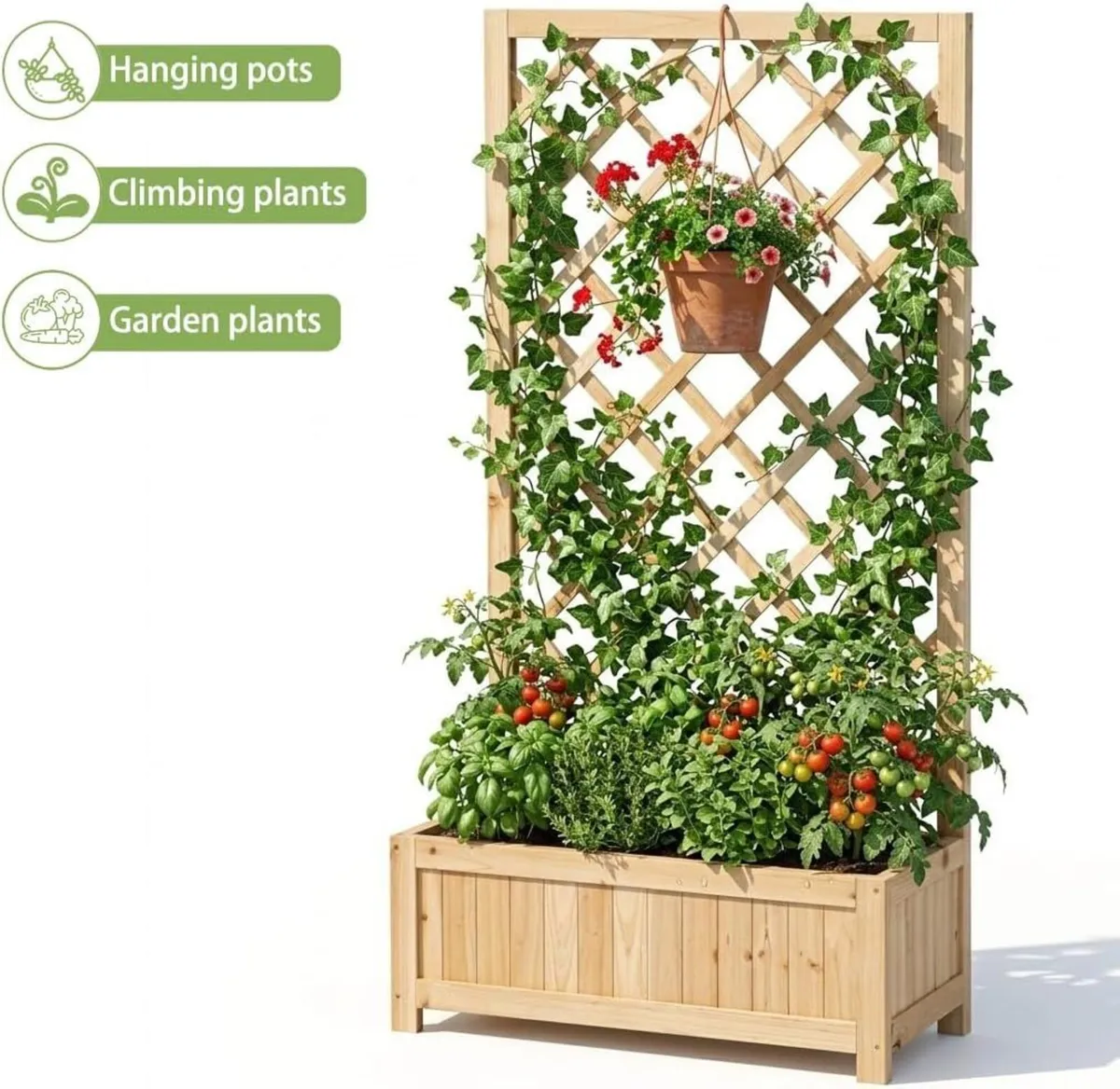 Wooden Planter with Trellis 47 Outdoor Box for - Image 4