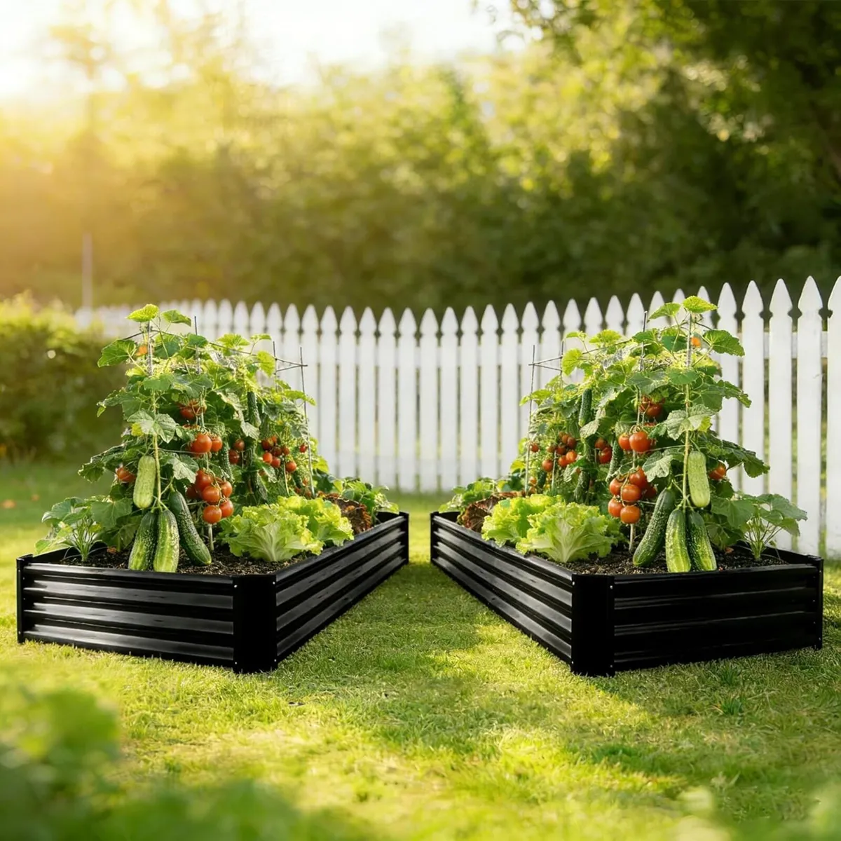 2PCS Metal Galvanized Raised Garden Bed Kit 6 x 3 - Image 3