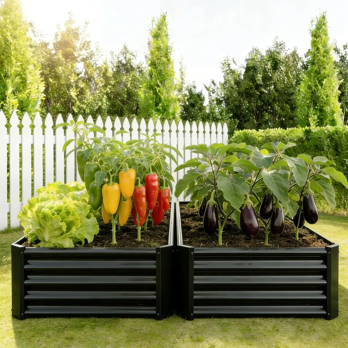 2PCS Metal Galvanized Raised Garden Bed Kit 6 x 3 - Image 4