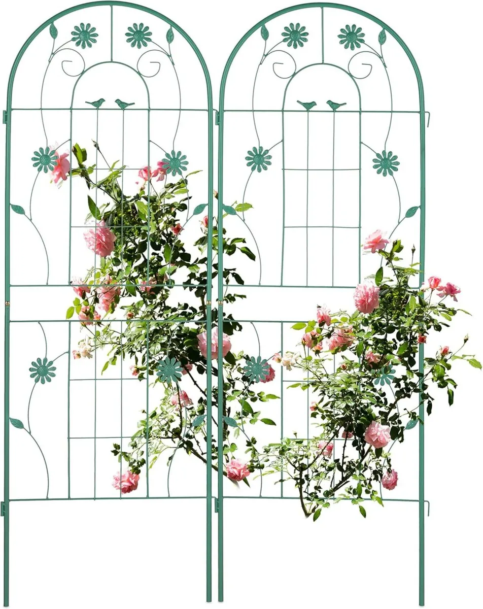 Garden Trellis Set of 2 HxW 150 x 50 cm Metal - Image 1