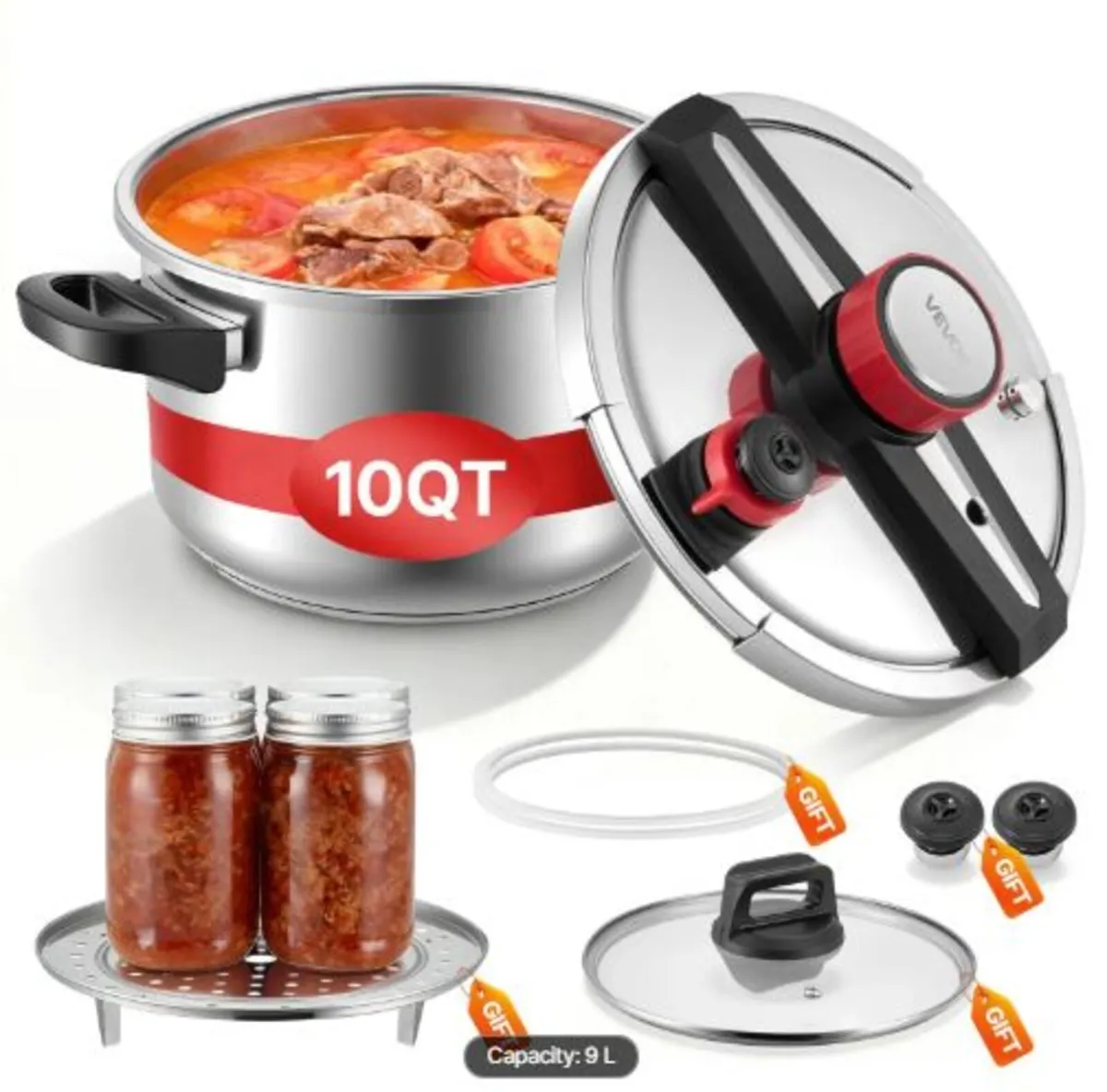 Pressure Cooker, 9L Pressure Cooker Stainless - Image 1