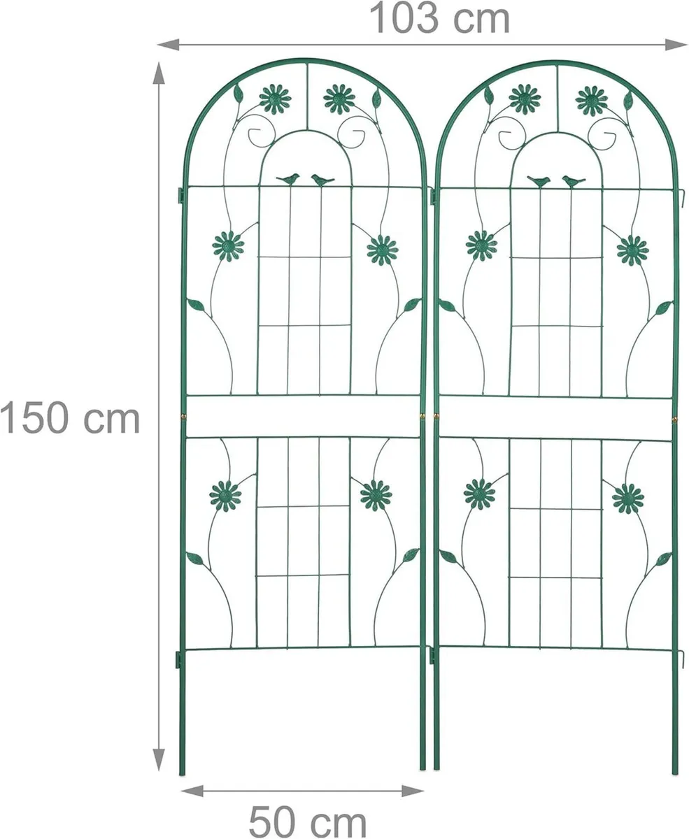 Garden Trellis Set of 2 HxW 150 x 50 cm Metal - Image 3