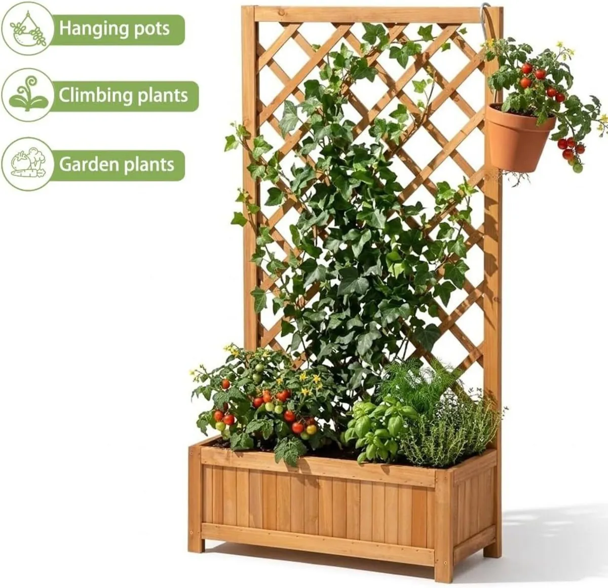 Wooden Planter with Trellis 47 Outdoor Box for - Image 4