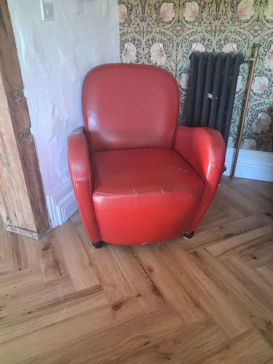 Red leather chair - Image 1