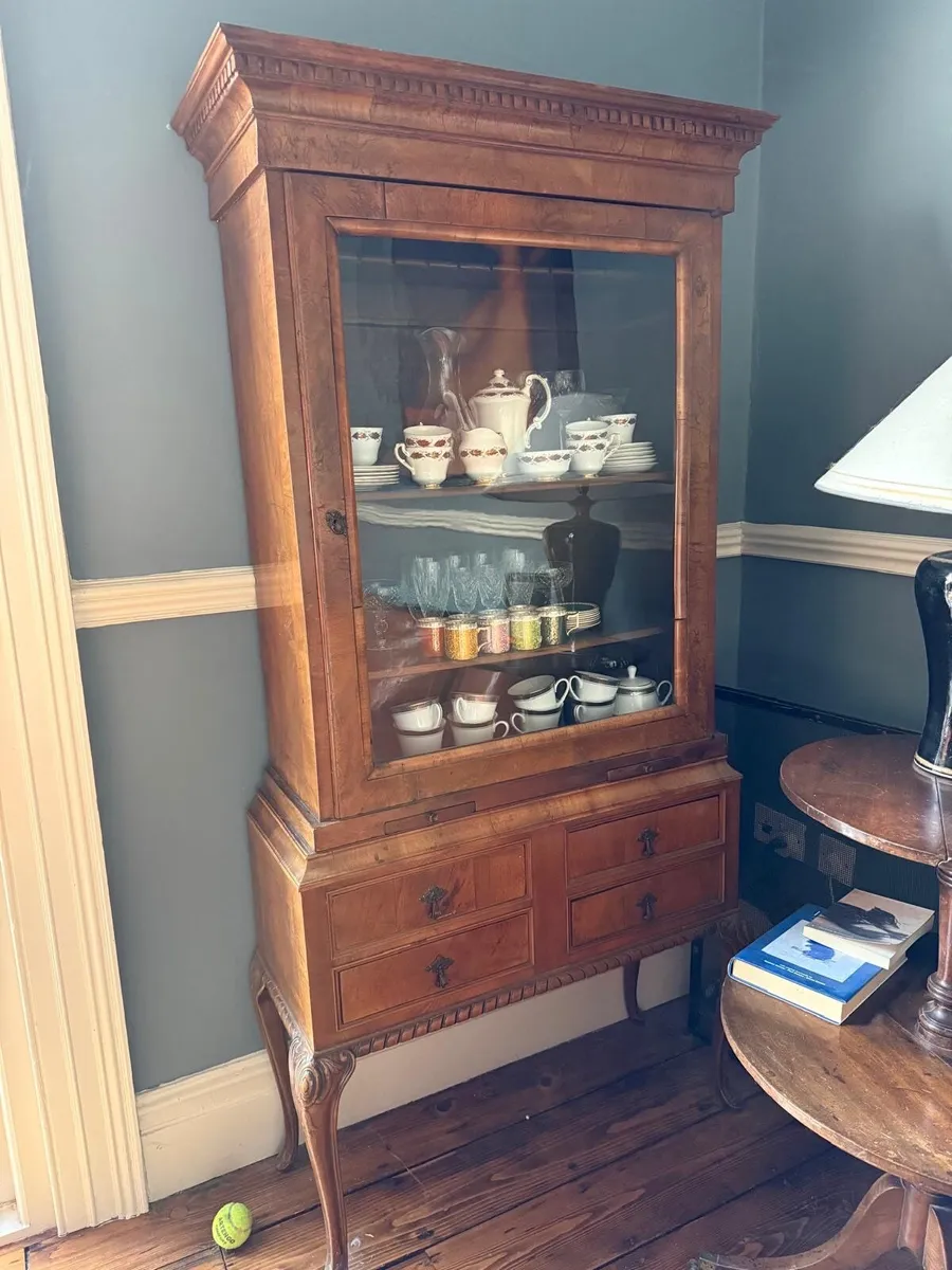 Walnut veneer antique mini dresser - Image 2