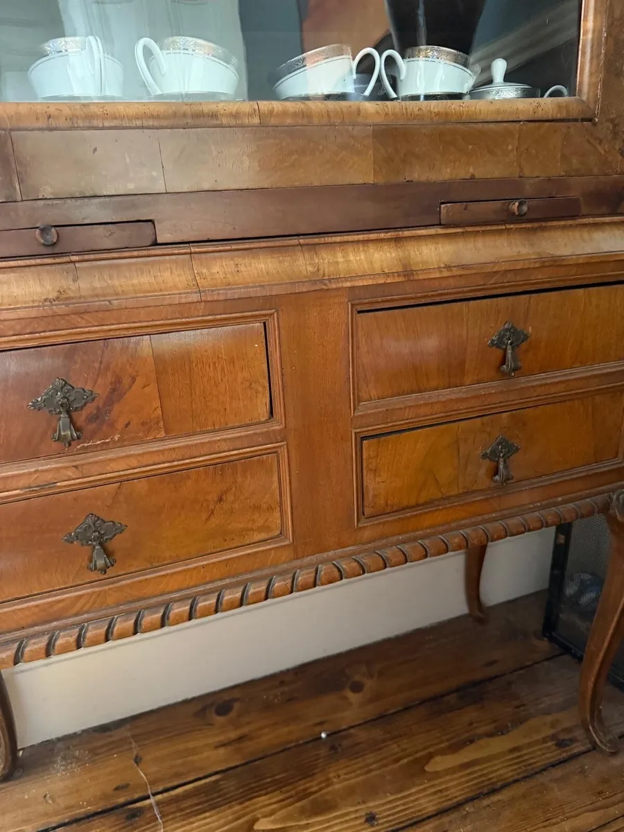 Walnut veneer antique mini dresser - Image 4