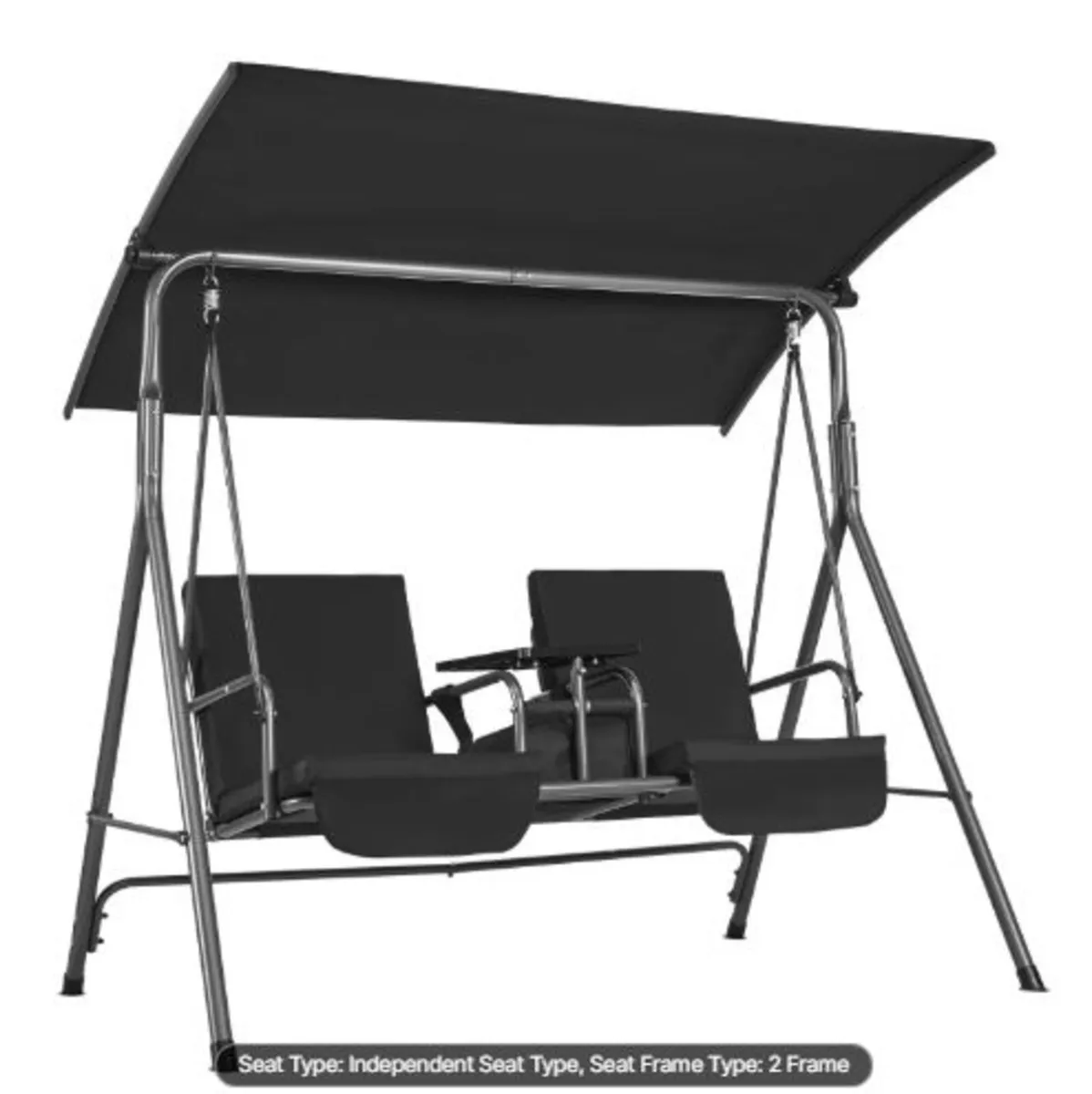 2-Seat Patio Swing Chair, Outdoor Patio Swing - Image 4