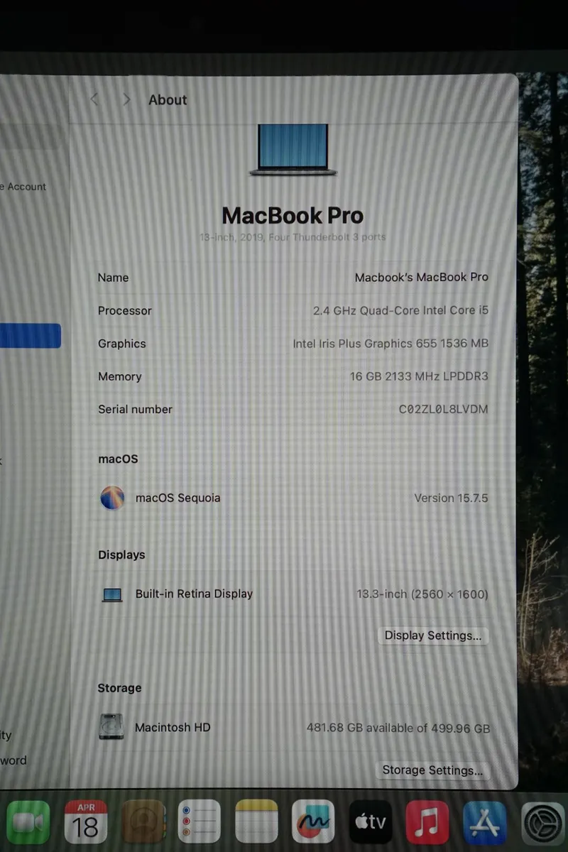 Apple MacBook Pro 13" (2019) | i5 2.4GHz | 16GB - Image 2