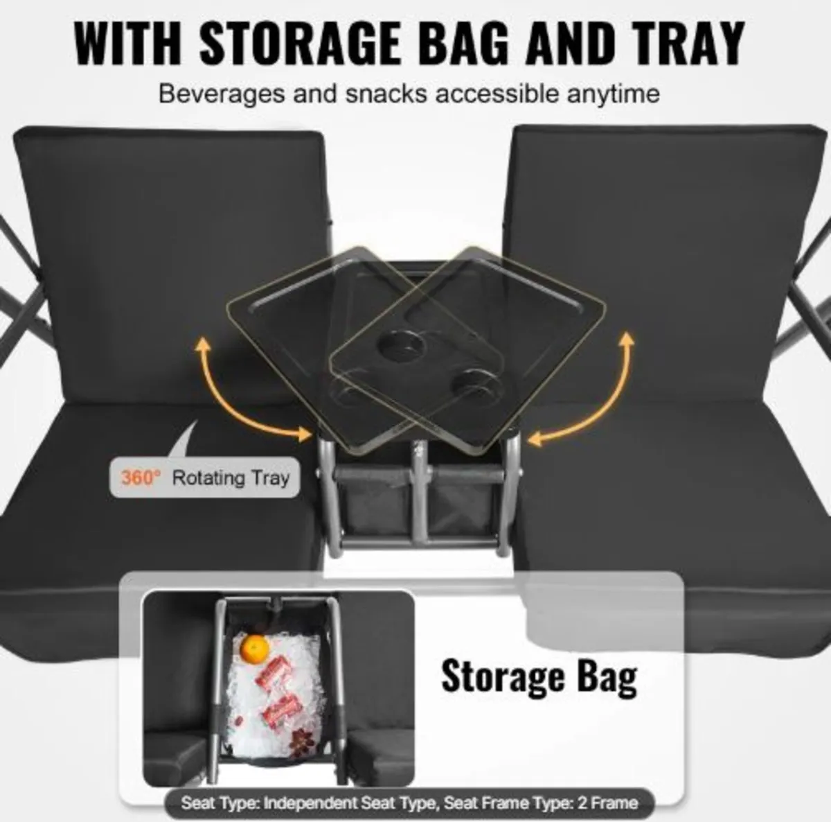 2-Seat Patio Swing Chair, Outdoor Patio Swing - Image 3