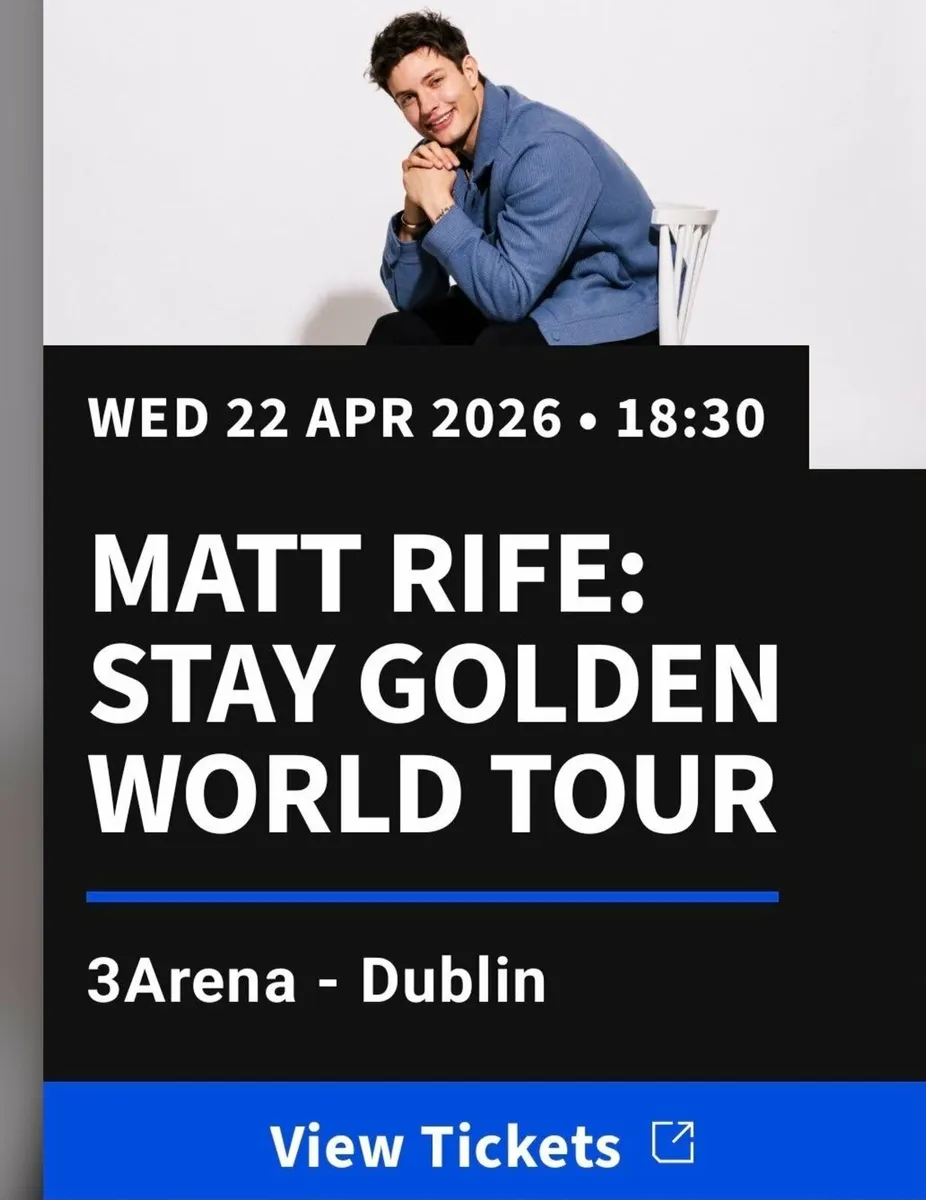 Matt Rife tickets x2 at 3 arena 22 April