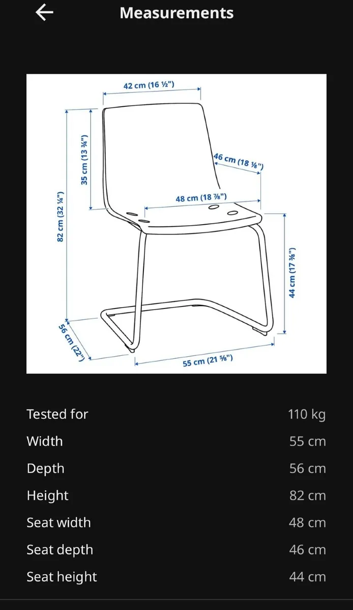 Ikea Tobais dining chair - Image 1