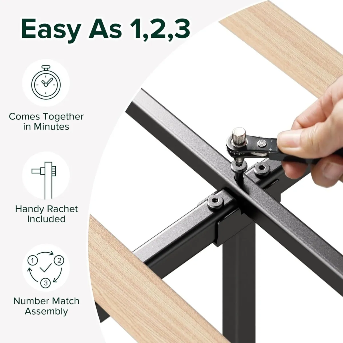 Maya Double Bed Frame with Headboard - 4ft6 (135 - Image 4