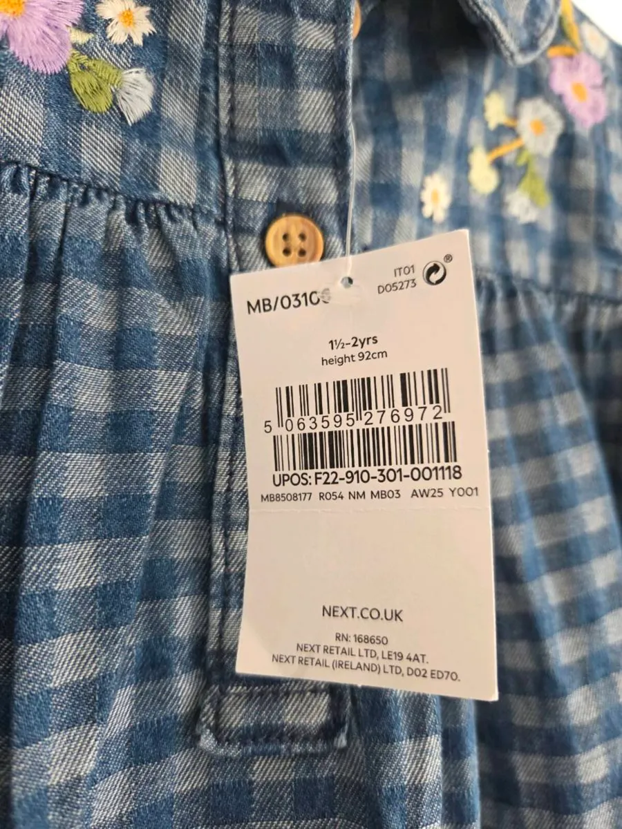 18-24m, With Tags Next Toddler Embroidered Dress - Image 3