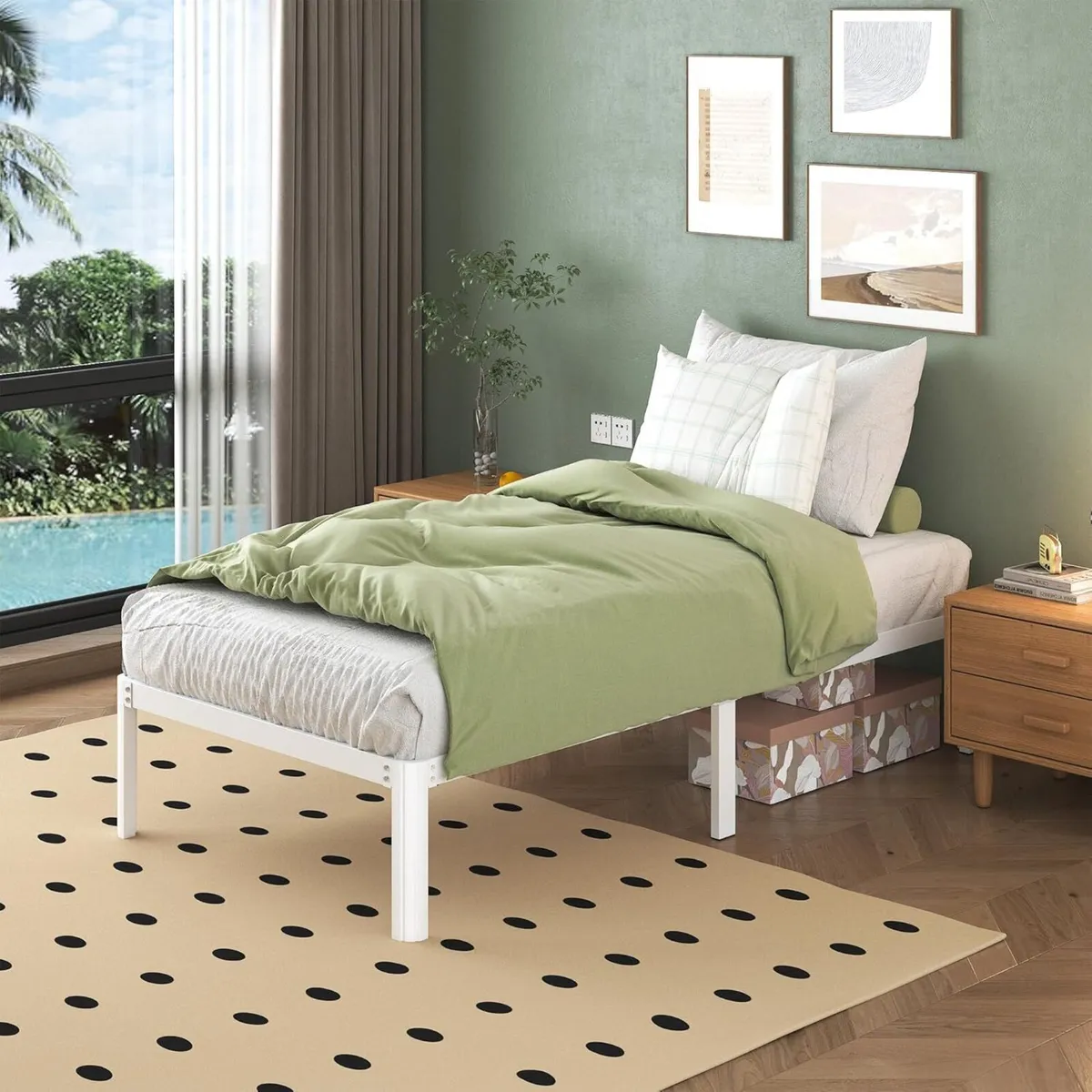 Small Single Bed Frame 80cm x 190cm with Rounded - Image 3