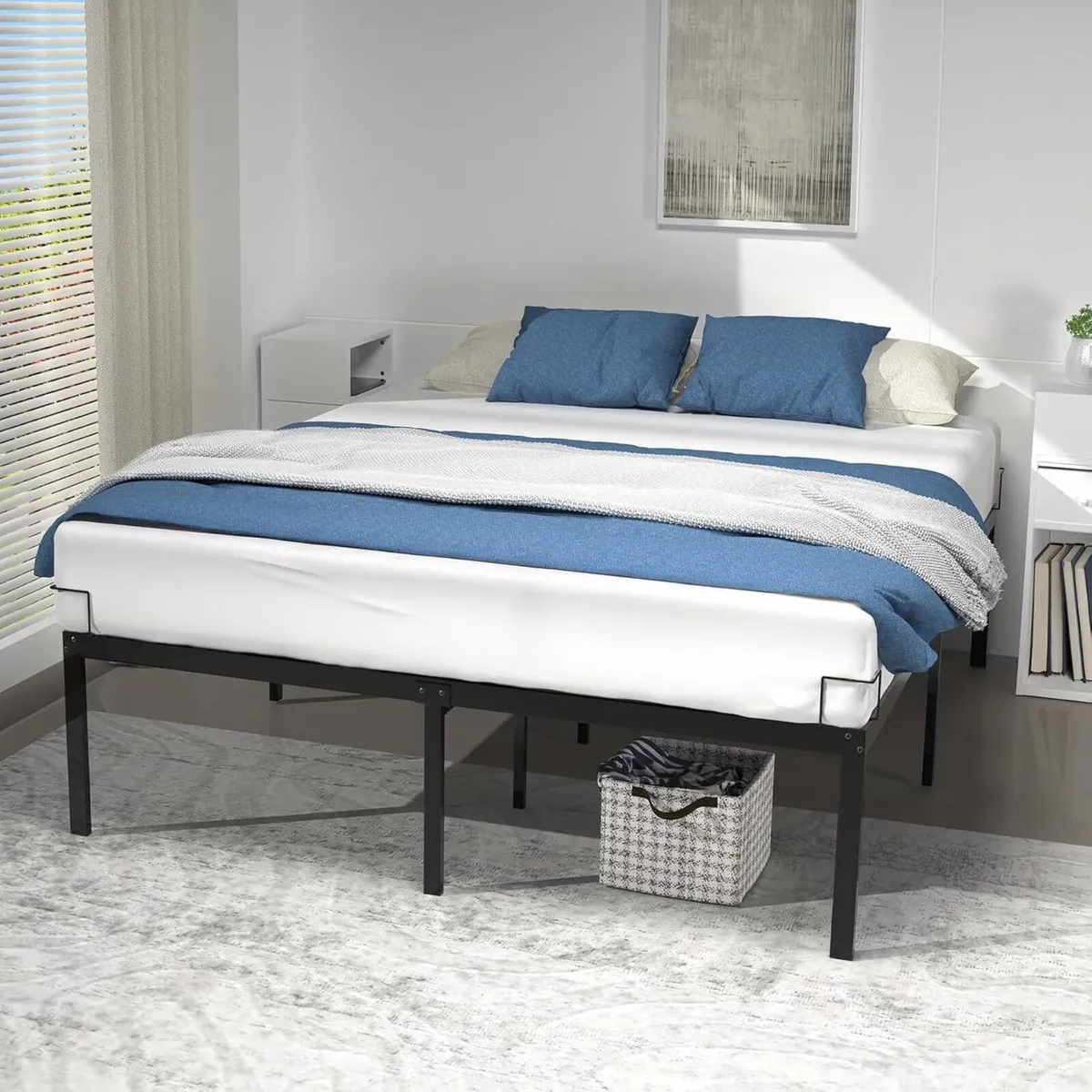 Large Double Bed Frame 160 x 200 cm - Sturdy - Image 1