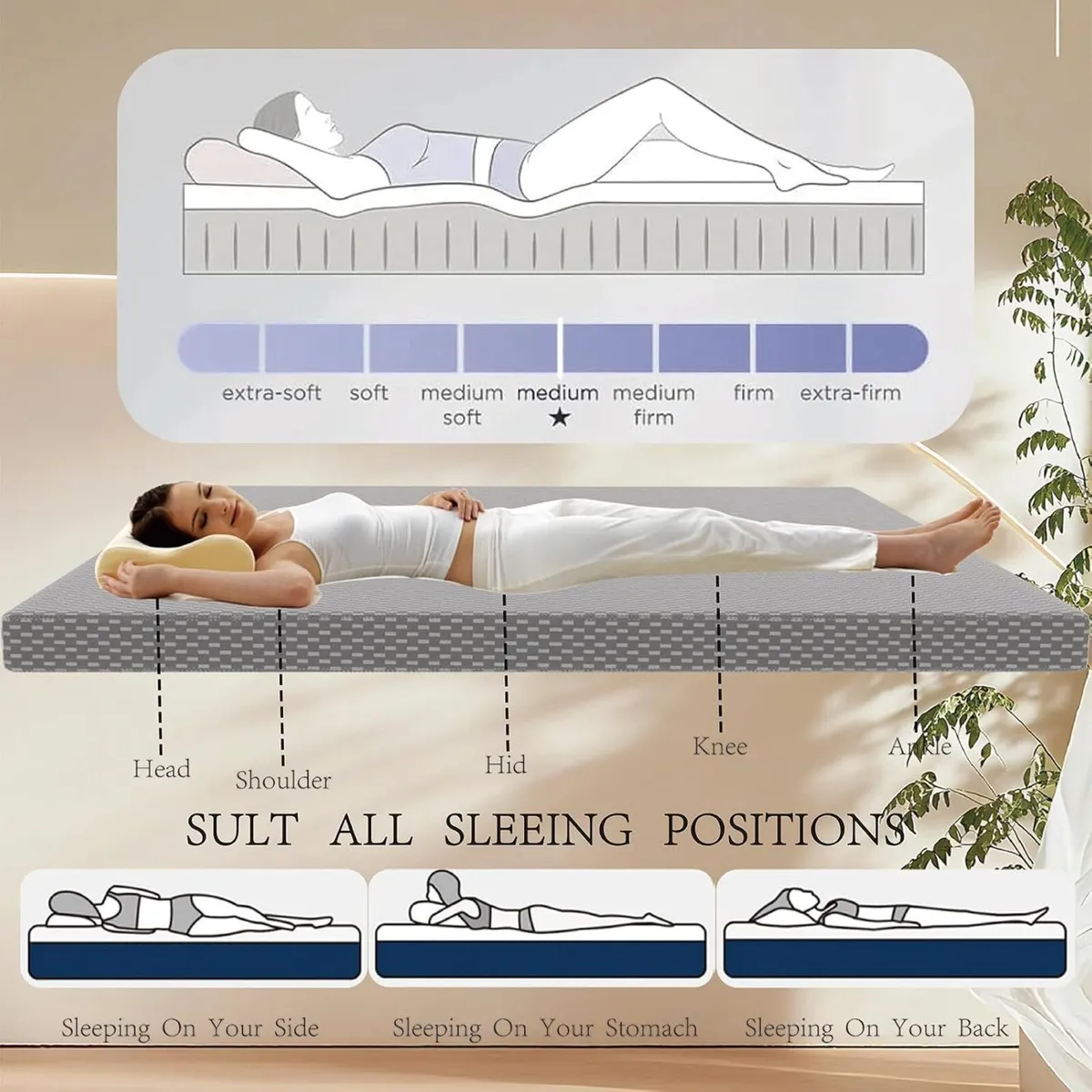 Mattress Full Memory Foam Super King Size‌ Medium - Image 3