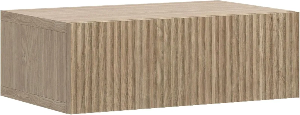 Nolie Wall-Mounted Nightstand Japandi Style Oak - Image 1