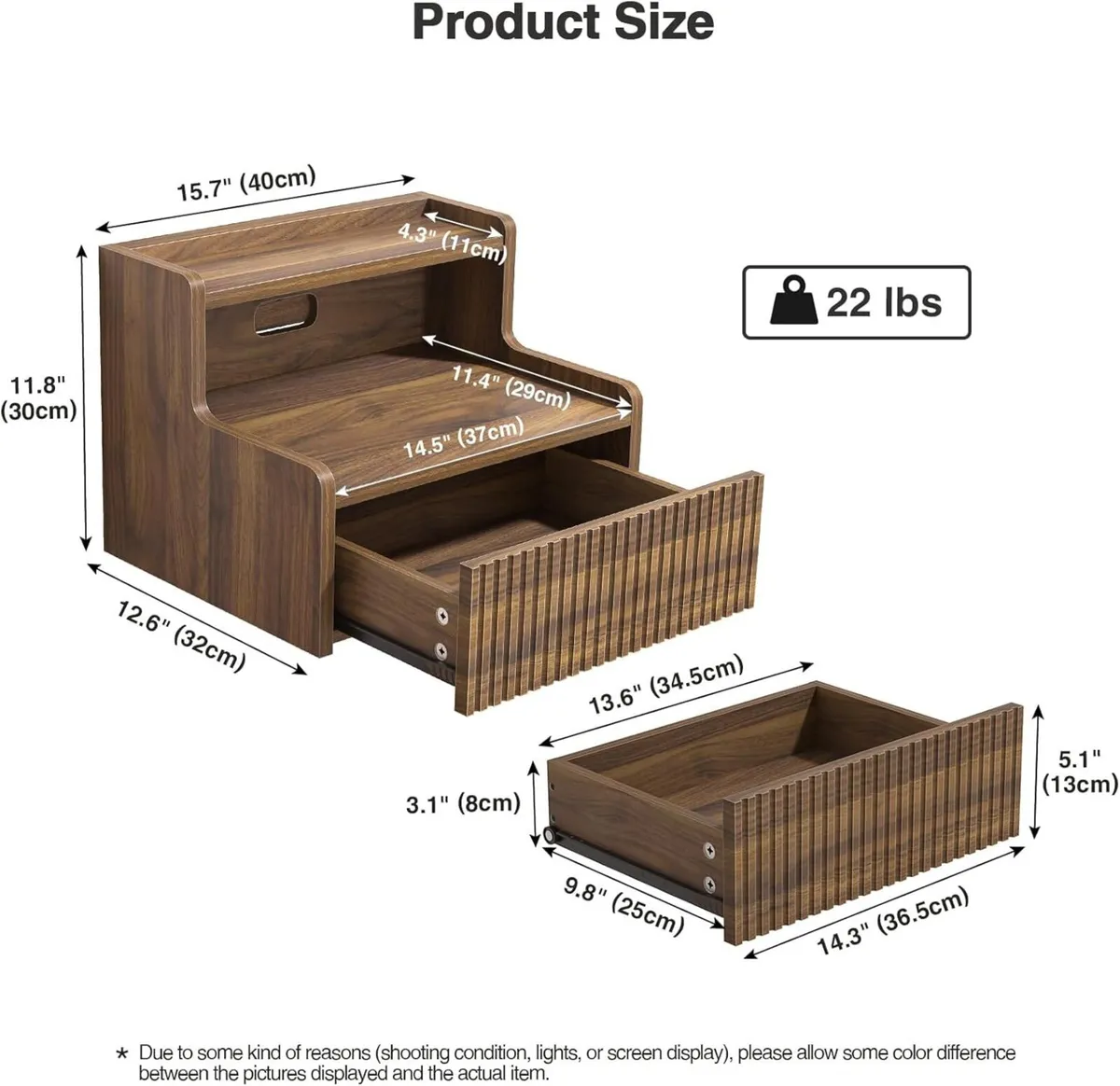Floating Bedside Table Set of 2 Wall Mounted - Image 2
