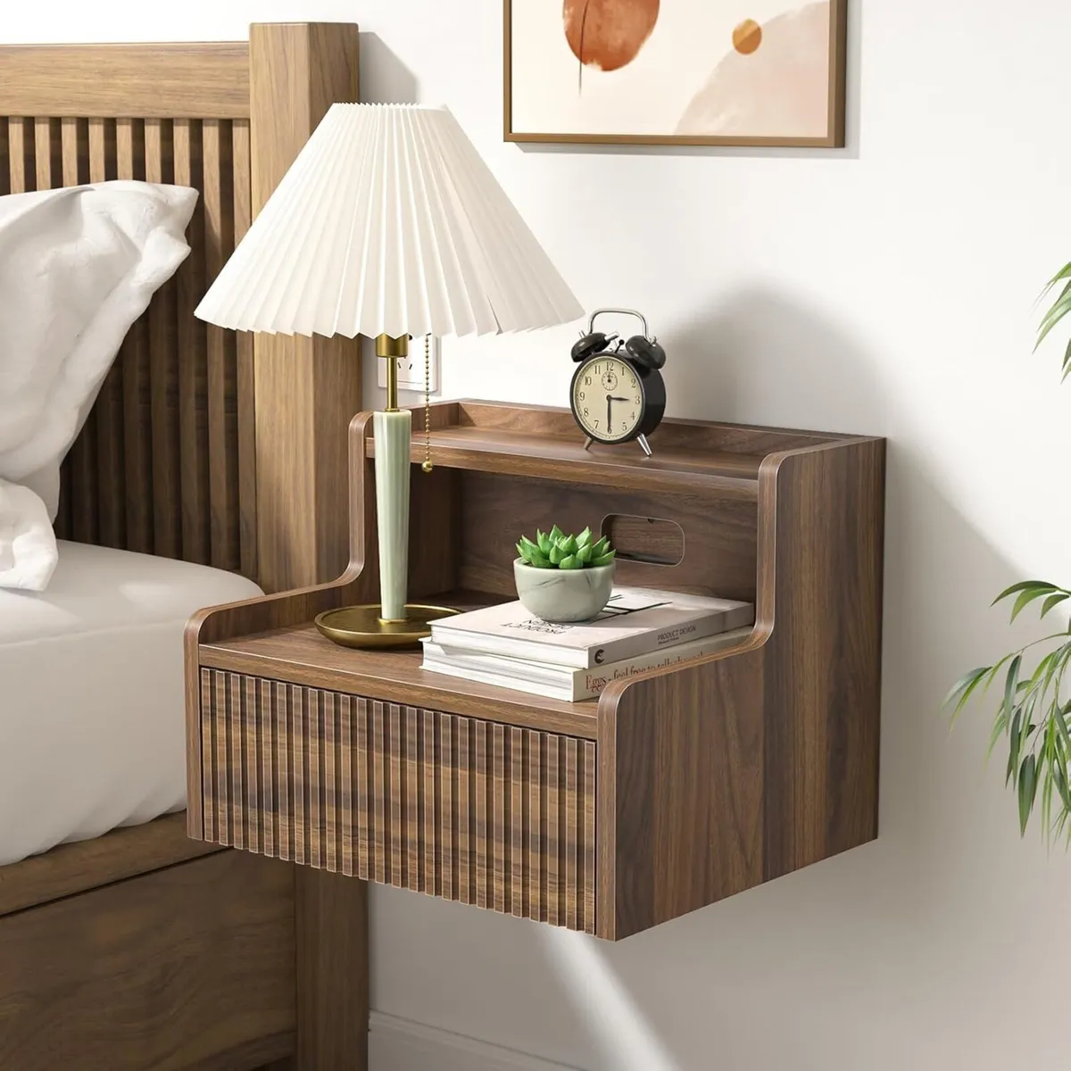 Floating Bedside Table Set of 2 Wall Mounted - Image 4