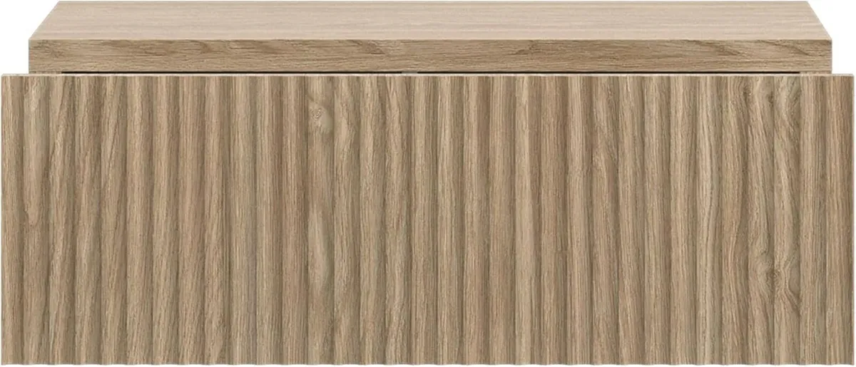 Nolie Wall-Mounted Nightstand Japandi Style Oak - Image 4