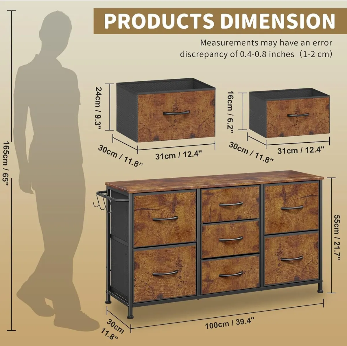 Chest of Drawers Bedroom - Hallway Rustic Clothes - Image 3