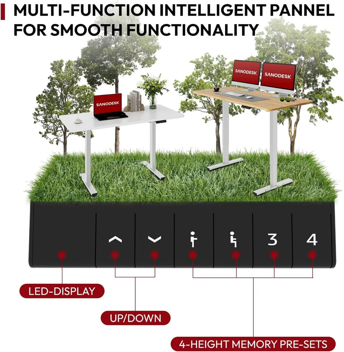 QS1+140 x 60 Electric Standing Desk Height - Image 3