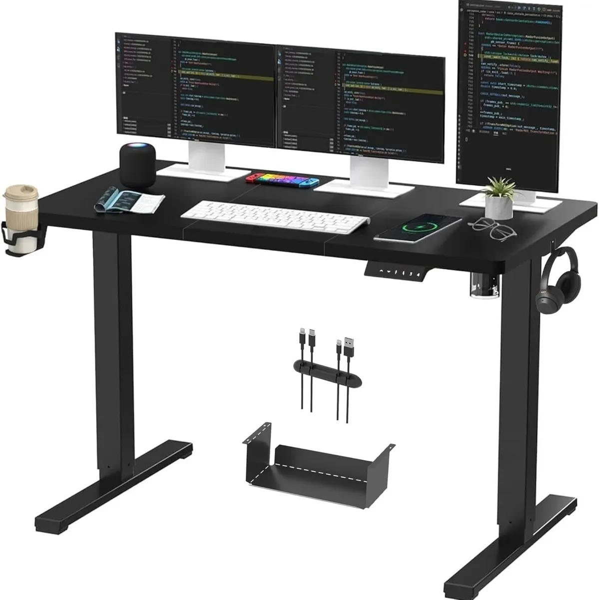 QS1+140 x 60 Electric Standing Desk Height - Image 1