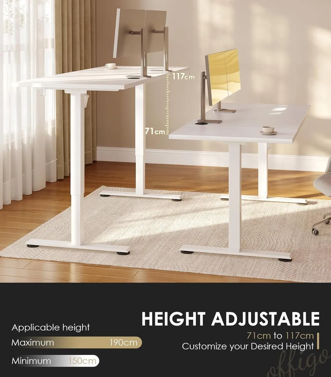 Standing Desk 140cm Small Height Adjustable with - Image 4