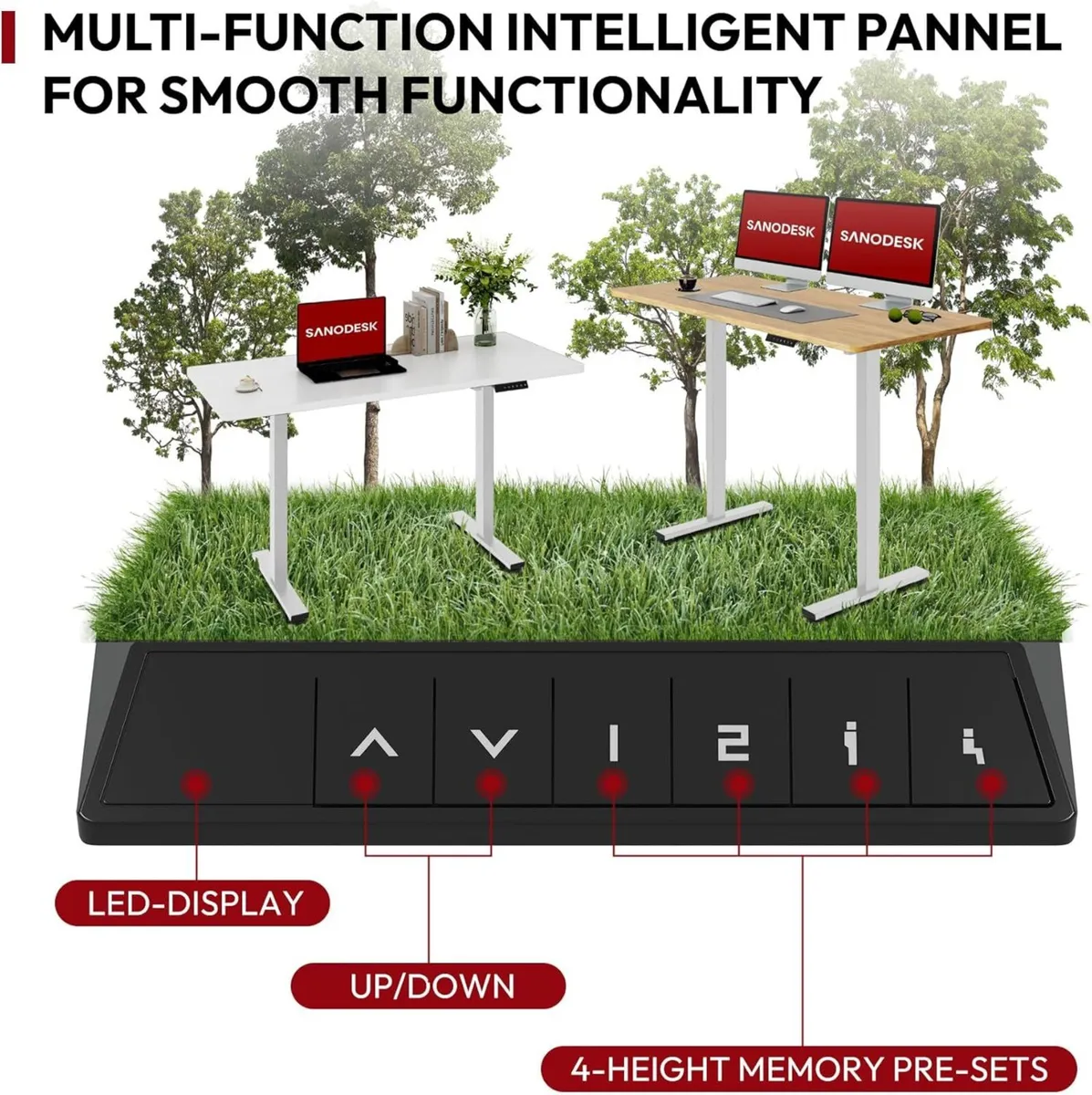 QS1+140 x 60 Electric Standing Desk Height - Image 3