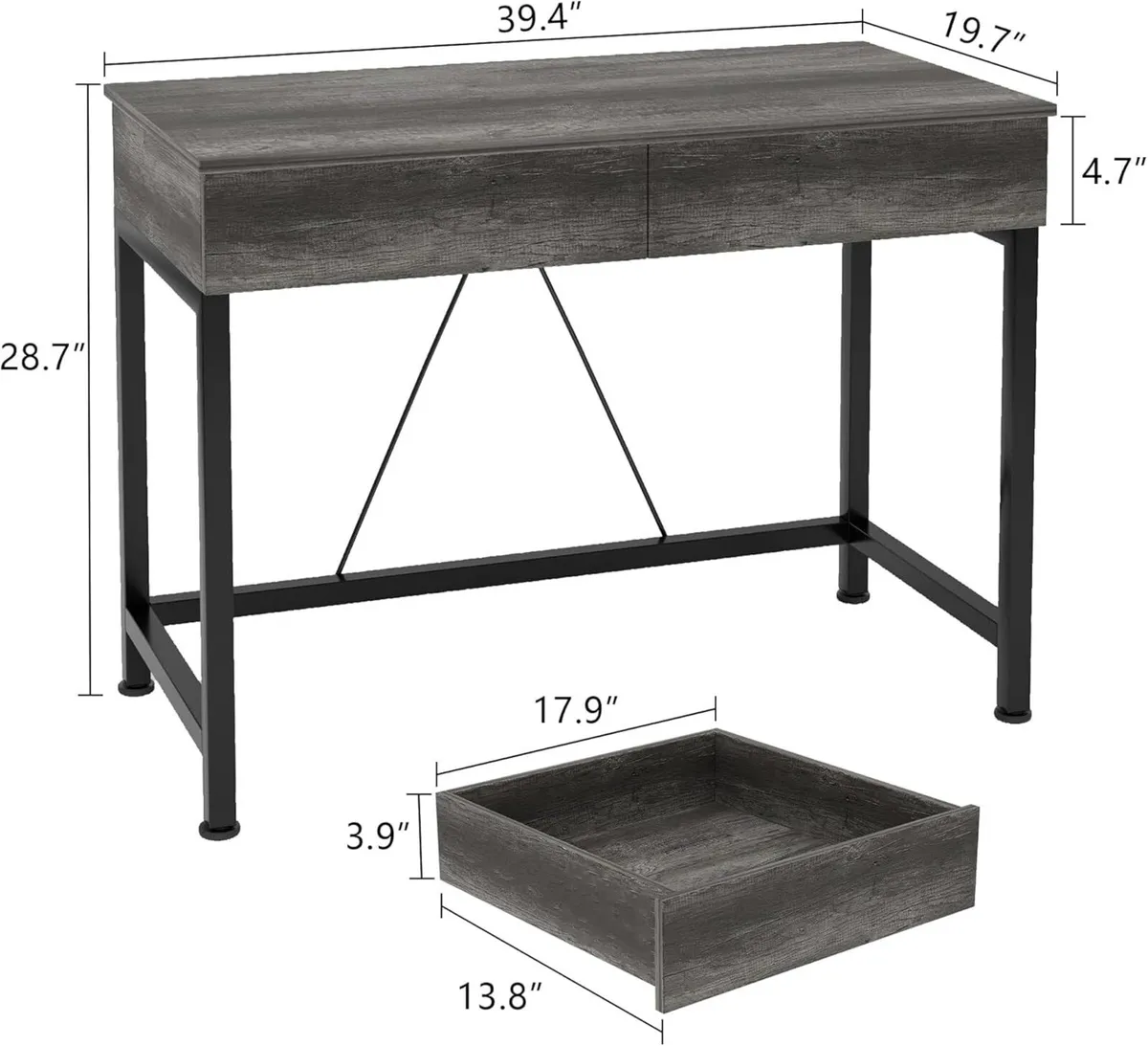 Computer Desk with Drawers Dressing Table Vanity - Image 3