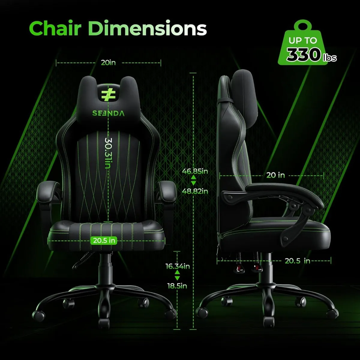 GCP-18 Computer Gaming Chair – High Back Reclining - Image 3